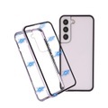 Samsung Galaxy S22+ Plus 5G Magnetische Alu Schutzhülle mit Panzer Glas Backcover + Displayschutz (Magnet-Technologie) - Lila