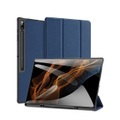 Dux Ducis - Samsung Galaxy Tab S8 Ultra Tasche Smart Cover Hülle Stoff Design mit Apple Pencil Halterung - Dunkelblau