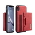 2in1 iPhone Xr Leder Hülle Wallet + Magnetisches Kreditkartenfach - Rot