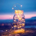 undefined, Deko Mini Draht Lichterkette 20-LEDs Wasserfest (Batteriebetrieben) 2 Meter - Warmweiss