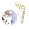 Sonstige Marke, (13x18cm) Kuchenstecker Happy Birthday Vertikaler Tortenstecker Topper Dekoration für Torten / Kuchen - Gold