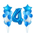 (26-tlg. Set) Geburtstags Party Ballons Luftballons Latex- und Folienballon Zahl 4 - Blau / Türkis