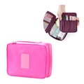 (21x17x8cm) Kosmetik Make Up Tasche Necessaire Organizer Bag mit abnehmbarem Innenfach - Pink