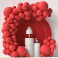 (184-tlg. Set) Party Ballons Latex Luftballons - Rot