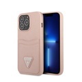 Guess - iPhone 13 Pro Max Leder Saffiano Hardcase Hülle mit Kartenfach (GUHCP13XPSATPP) - Rosa