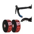 undefined, West Biking - (2er Set) Fahrrad Rennrad Lenker Band für Velo Griff + Griffstecker - Rot / Schwarz