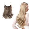 (55cm) Kunsthaar Extensions Hitzebeständige Halo-Haarverlängerung ohne Clip - Braun (Mesh)