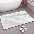 Sonstige Marke, (50x80cm) Marble Badteppich Anti-Rutsch Badematte Wasserabsorptions Boden Teppich - Weiss / Grau