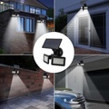 48 LED's Dual Solar Outdoor Lampe Wandleuchte 180° Grad Schwenkbar mit Infrarot Sensor Wasserfest (IP65) - Schwarz