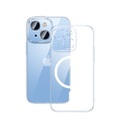 Baseus - iPhone 14 Plus MagSafe Crystal Hardcase Hülle TPU Bumper mit Kameraschutz + Display Panzerglas - Transparent