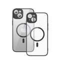 Baseus - iPhone 14 Plus MagSafe Crystal Hardcase Hülle TPU Bumper mit Kameraschutz + Display Panzerglas - Transparent / Schwarz