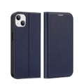 Dux Ducis - iPhone 14 Plus Flip Cover Leder Tasche mit Kartenfächer Litchi Look - Blau