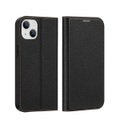Dux Ducis - iPhone 14 Plus Flip Cover Leder Tasche mit Kartenfächer Litchi Look - Schwarz
