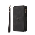 iPhone 14 Leder Wallet Etui Tasche mit 13 Kartenfächern + Münzfach - Schwarz