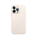 iPhone 14 Pro Max MagSafe Soft Touch Silikon Case Hülle mit Kameraschutz - Beige