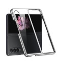 Sonstige Marke, Samsung Galaxy Z Fold4 5G Hardcase Hülle Galvanisierter Rahmen - Silber / Transparent