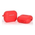 AirPods Pro 2 Silikon Case Schutzhülle Ultra Thin mit Standfunktion - Hellrot (Matt)