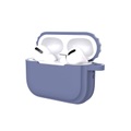 AirPods Pro 2 Rugged Silikon Case Schutzhülle Abdeckung mit Karabinerhaken - Grau / Blau (Matt)