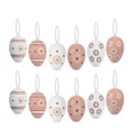 Sonstige Marke, (12er Set) Ostereier Dekoration mit Aufhängeband Accessoire für Ostern - Blumen