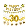 (79-tlg. Set) Happy Birthday Girlande 30. Geburtstag Party Deko + Latex- und Folienballons / Konfetti Ballons / Fahnen Girlande - Gold