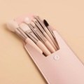 9-teiliges Mini Beauty Make Up Reise Pinsel Set mit Aufbewahrungstasche - Rosa