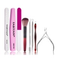 Sonstige Marke, (8-tlg. Set) Pediküre Maniküre Finger Fuss Nagel Pflege-Set - Silber / Pink