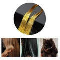 Sonstige Marke, (90cm) Lametta Haar Strähnen Glitzer Haarverlängerung Hair Tinsel - Gold