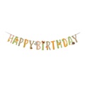 (14-tlg. Set) Happy Birthday Geburtstags Girlande Party Dekoration Accessoire Banner - Waldtiere