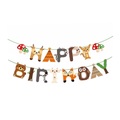 (17-tlg. Set) Happy Birthday Geburtstags Girlande Party Dekoration Accessoire Banner - Waldtiere