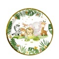 (10er Set) Ø23cm Einweg Teller Party Geschirr Tisch Dekoration - Safari Tiere