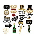 (22er Set) Photo Booth Fotorequisiten Foto Accessoires Dekorationen für lustige Bilder - Silvester