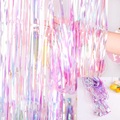 Sonstige Marke, (2x1m) Deko Lametta Vorhang Holographisch für Party / Geburtstag / Weihnachten / Silvester - Lila