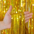 Sonstige Marke, (2x1m) Deko Lametta Vorhang Irisierend für Party / Geburtstag / Weihnachten / Silvester - Gold