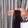 (2x1m) Deko Lametta Vorhang für Party / Geburtstag / Weihnachten / Silvester - Schwarz