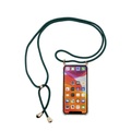Apfelkiste © - iPhone 11 Pro Necklace Gummi Hülle Air Cushion Fallschutz + Handykette (150cm) - Grün / Gold