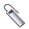 Baseus - (100W) 6in1 USB C Multiport Adapter mit USB C (PD) / 4K HDMI @30Hz / 3x USB 3.0 / Ethernet RJ45 Port - Grau