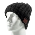 Bluetooth Winter Strick Mütze Stereo Kopfhörer Headset - Schwarz / Silber