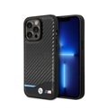 BMW M - iPhone 14 Pro Leder Hardcase M Hülle Triangles (BMHCP14L22NBCK) - Schwarz