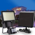 120 LED's Solar Outdoor Lampe Wandleuchte mit PIR Sensor / Bewegungserkennung Spritzwasserfest (IP65) - Schwarz