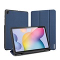 Dux Ducis - Samsung Galaxy Tab S6 Lite Tasche Smart Cover Gummi Schutzhülle Stoff Design - Dunkelblau