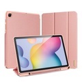 Dux Ducis - Samsung Galaxy Tab S6 Lite Tasche Smart Cover Gummi Schutzhülle Stoff Design S-Pen Halterung - Rosa
