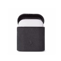 Decoded - AirPods (1. & 2. Generation) Leder Hardcase Schutzhülle Abdeckung mit Karabinerhaken (D94PC2BK) - Schwarz