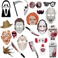 (22er Set) Photo Booth Fotorequisiten Foto Accessoires Dekorationen für lustige Bilder - Halloween