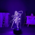 Sonstige Marke, 3D Anime LED Lampe Nachtlicht USB Deko Lampe mit Touch Schalter - Mikasa Ackerman