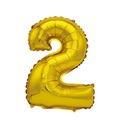 Sonstige Marke, (45cm) Zahlen Ballon Geburtstags Party Luftballon Folienballon - Zahl 2 / Gold