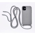 ETUUI - iPhone 11 / iPhone Xr BioCase Necklace Hülle Biologisch Abbaubar + Handykette (mountain-11) - Grau
