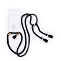 ETUUI - iPhone 11 / iPhone Xr Necklace Hybrid TPU Hülle Air Cushion Fallschutz + Handykette - Schwarz