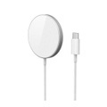 Epico - (1.2m) 15W MagSafe Ladegerät Magnetischer Alu USB C Qi-Wireless Fast Charger Ab Apple iPhone 12 (9915112100054) - Weiss