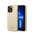 Guess - iPhone 14 Pro Hardcase Hülle Glitter Script (GUHCP14LHGGSHD) - Gold / Transparent