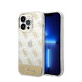 Guess - iPhone 14 Pro Max Hardcase Hülle 4G Pattern Script (GUHCP14XHG4MHG) - Gold / Transparent